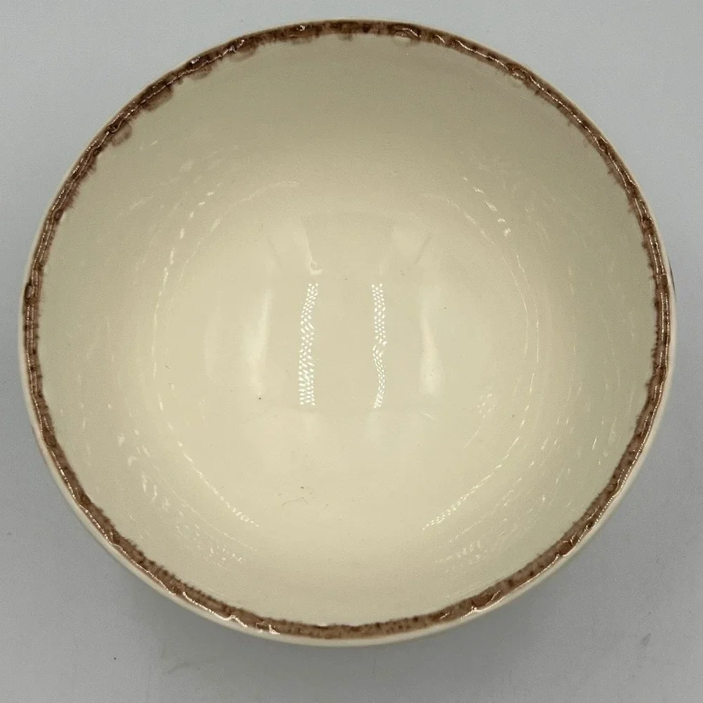 Portugal Ceramic Polka Dot Cereal Bowls Set of 3 Cream Red Very Good 5.5in